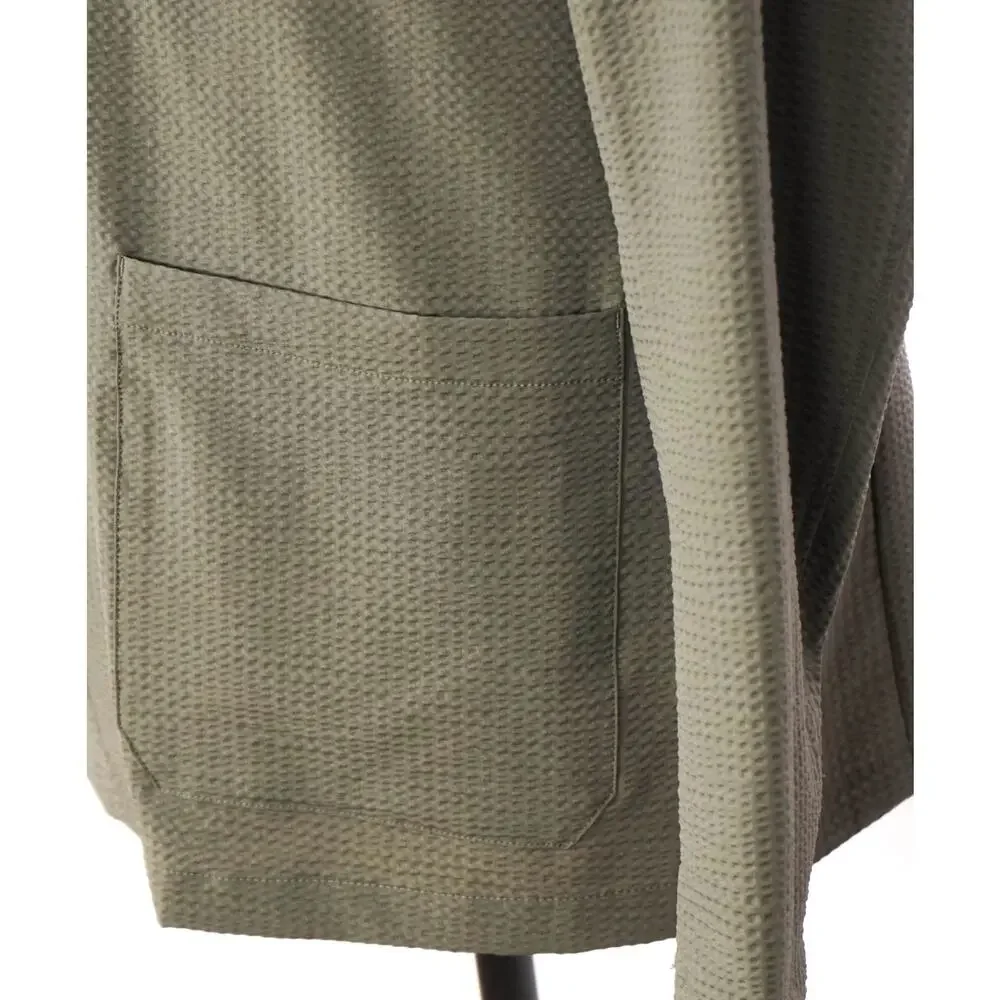 $895 EMPORIO ARMANI - Dark Green Seersucker Blazer - 40